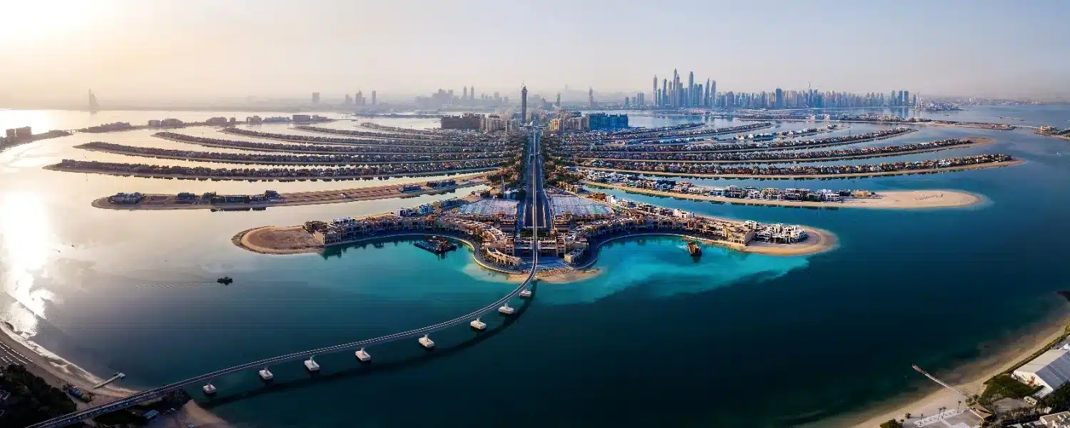 Vue panoramique sur la palm jumeirah a dubai