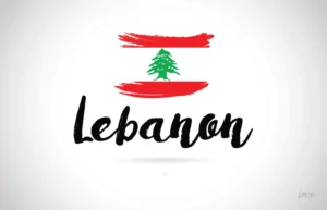 drapeau du Liban avec le mot Lebanon