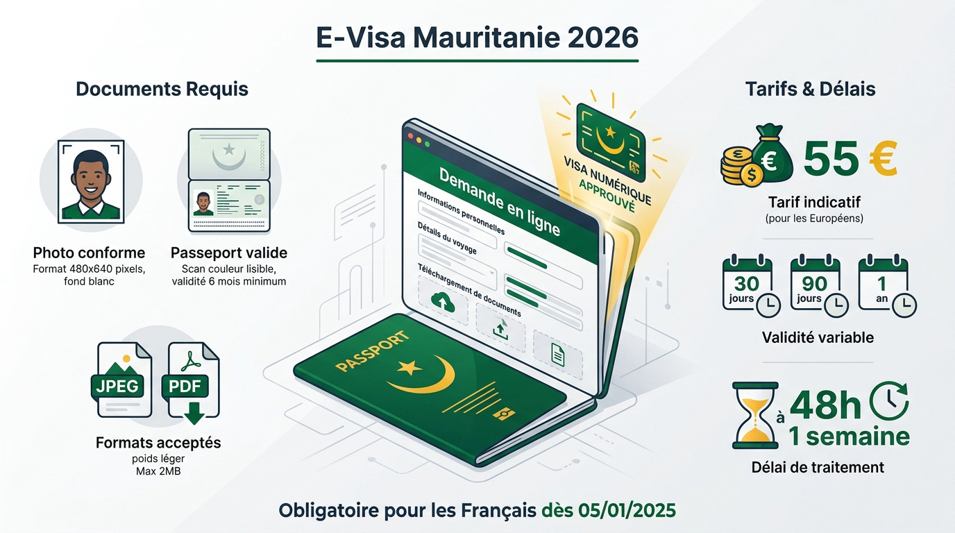 Procédure de demande de visa électronique pour la Mauritanie en 2026