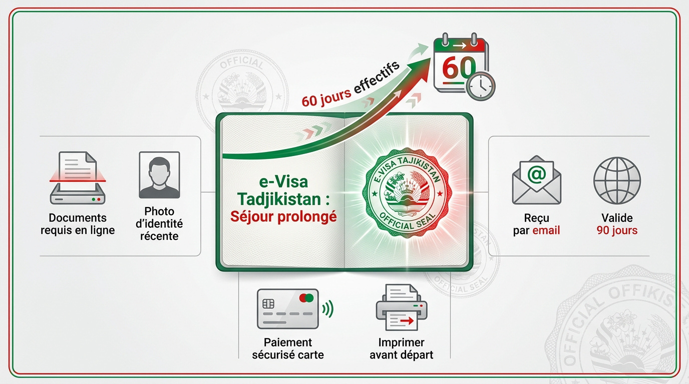 Procédure de demande d'e-visa pour un séjour prolongé au Tadjikistan
