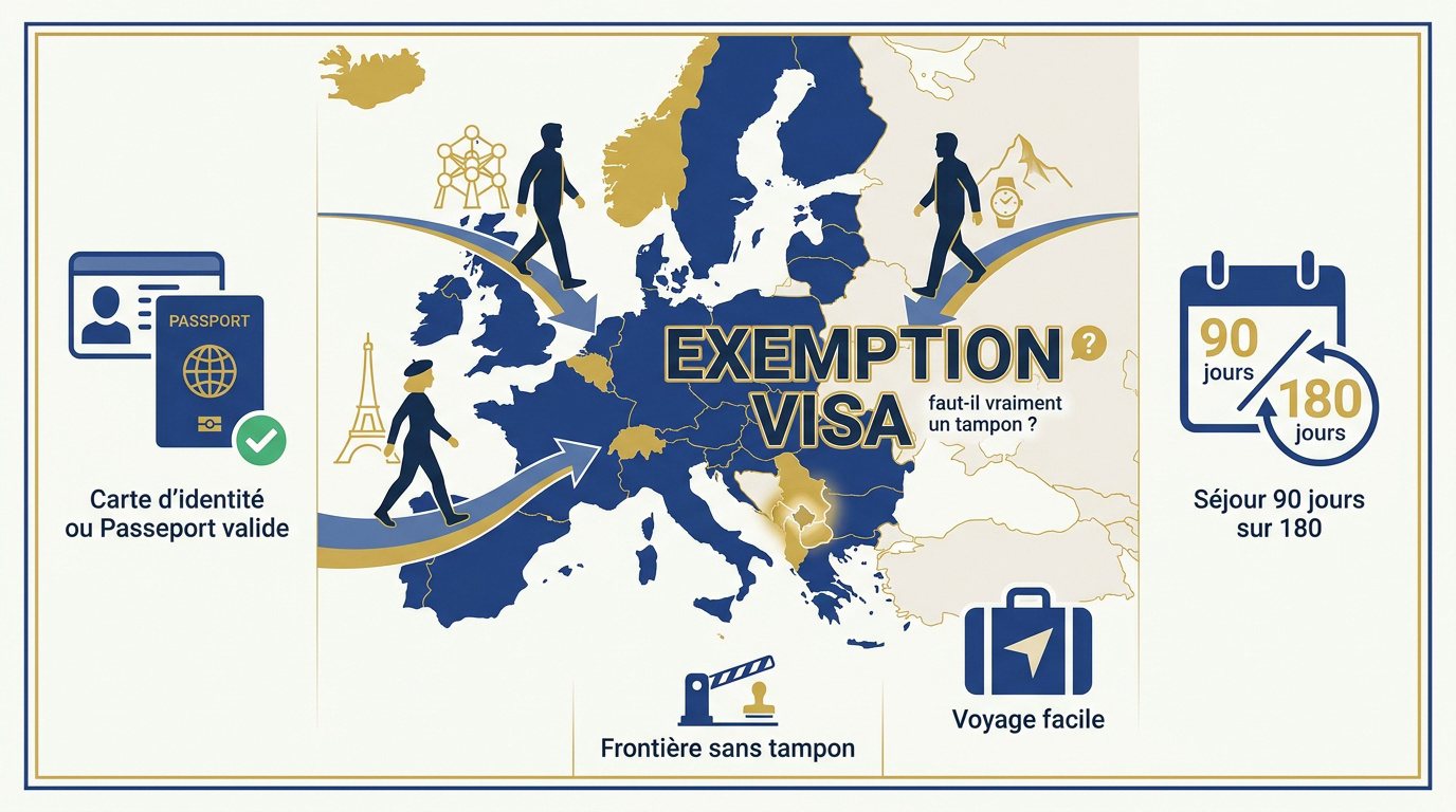 Voyageur préparant ses documents pour le Kosovo sans visa