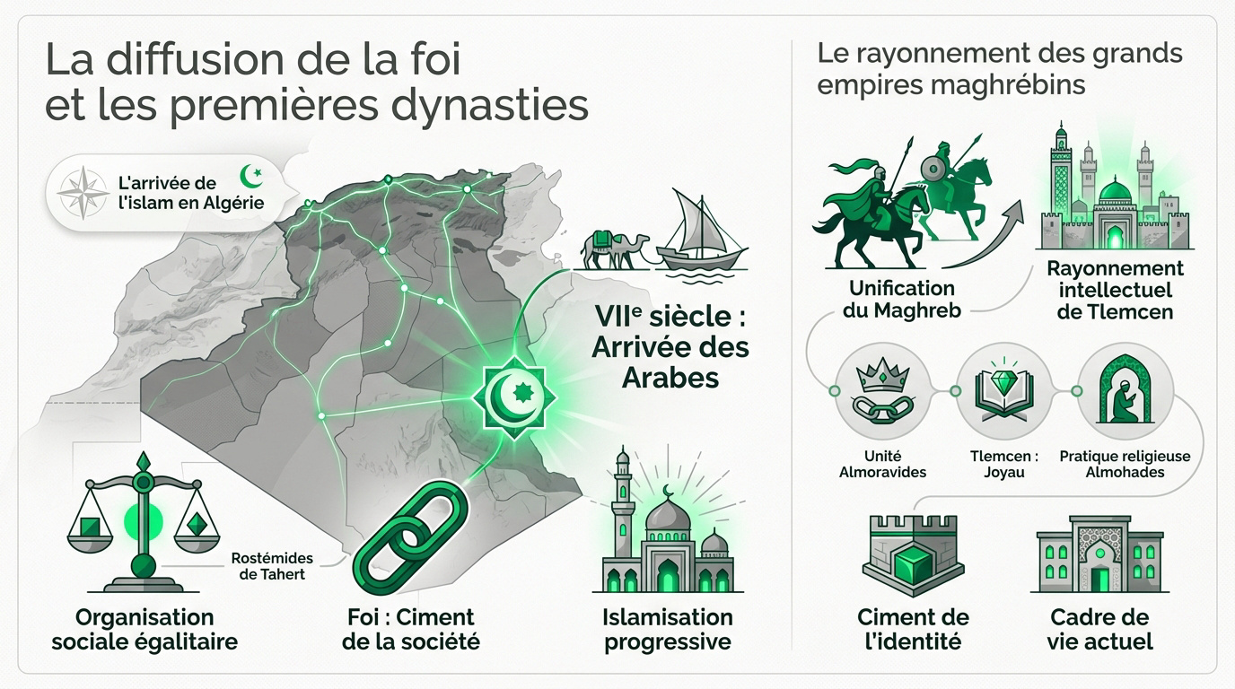 Architecture islamique historique en Algérie témoignant de l'héritage des grandes dynasties