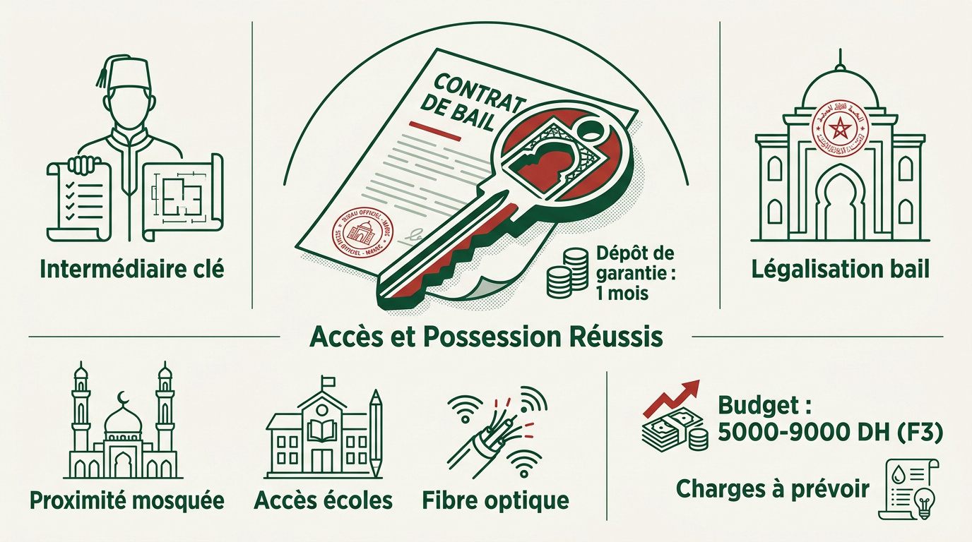 Infographie des étapes clés pour louer un logement au Maroc en toute sécurité