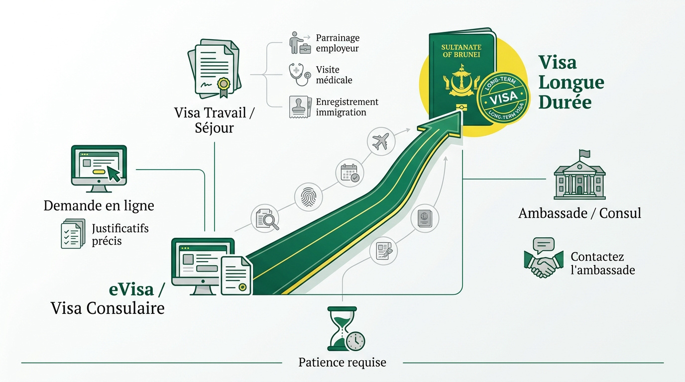 Infographie sur le visa longue durée au Brunei