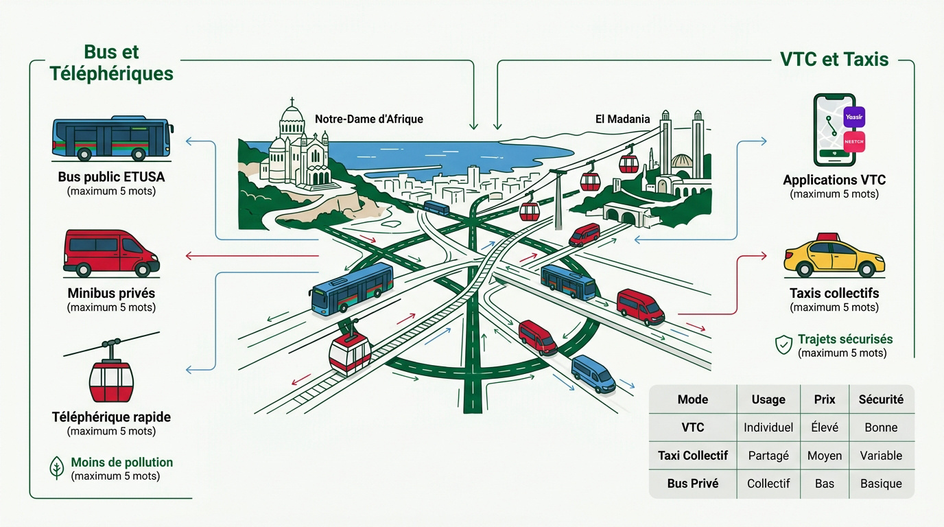 Réseau de bus et transports urbains à Alger
