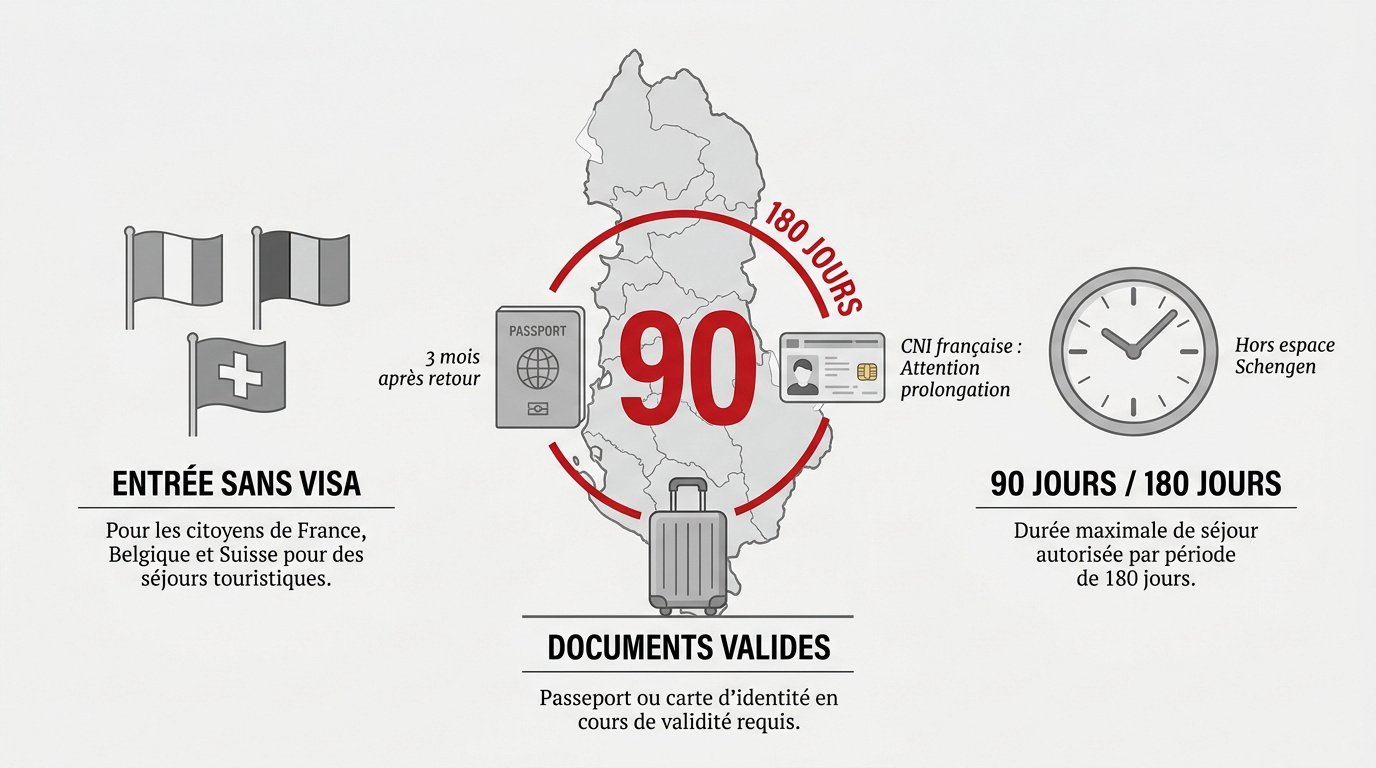 Voyageur consultant ses documents de séjour en Albanie