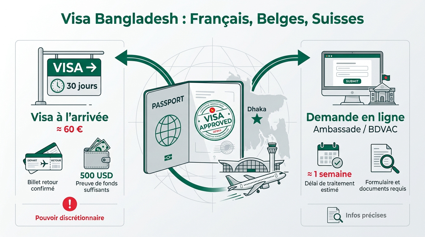 Formalités de visa pour le Bangladesh pour les expatriés francophones