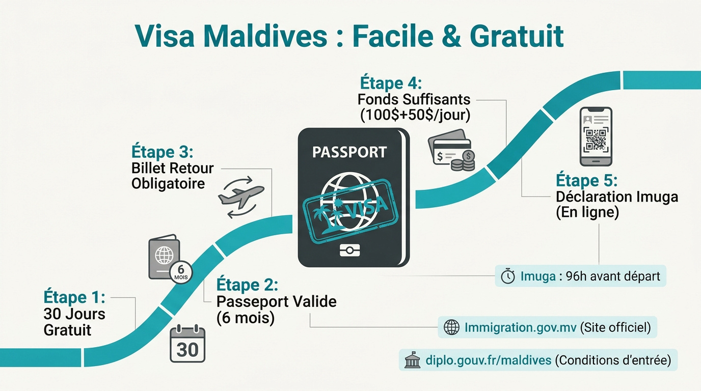 Visa pour les Maldives gratuit pour les ressortissants francophones