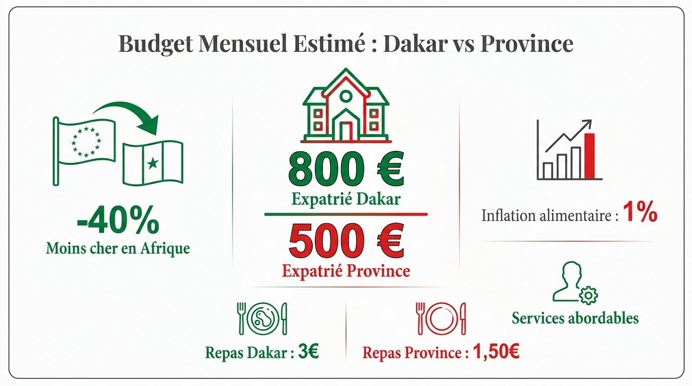 Comparaison du budget d'expatriation entre Dakar et la province au Sénégal