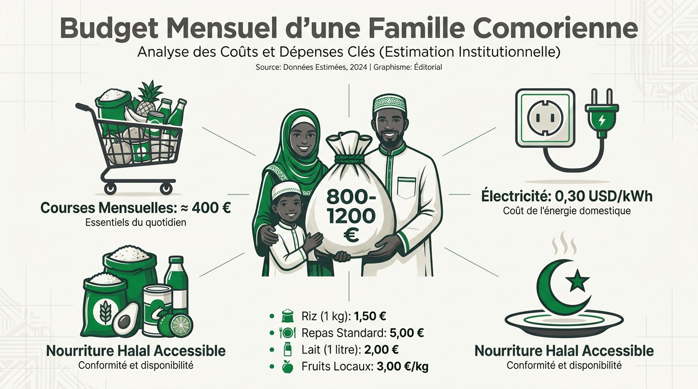 Budget mensuel d'une famille aux Comores et dépenses