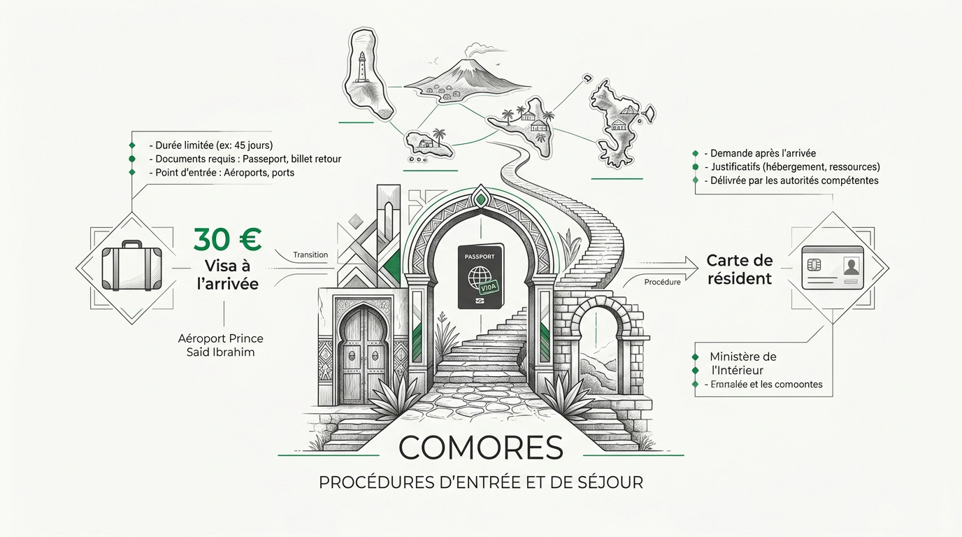 Procédures d'entrée et de séjour pour s'installer aux Comores
