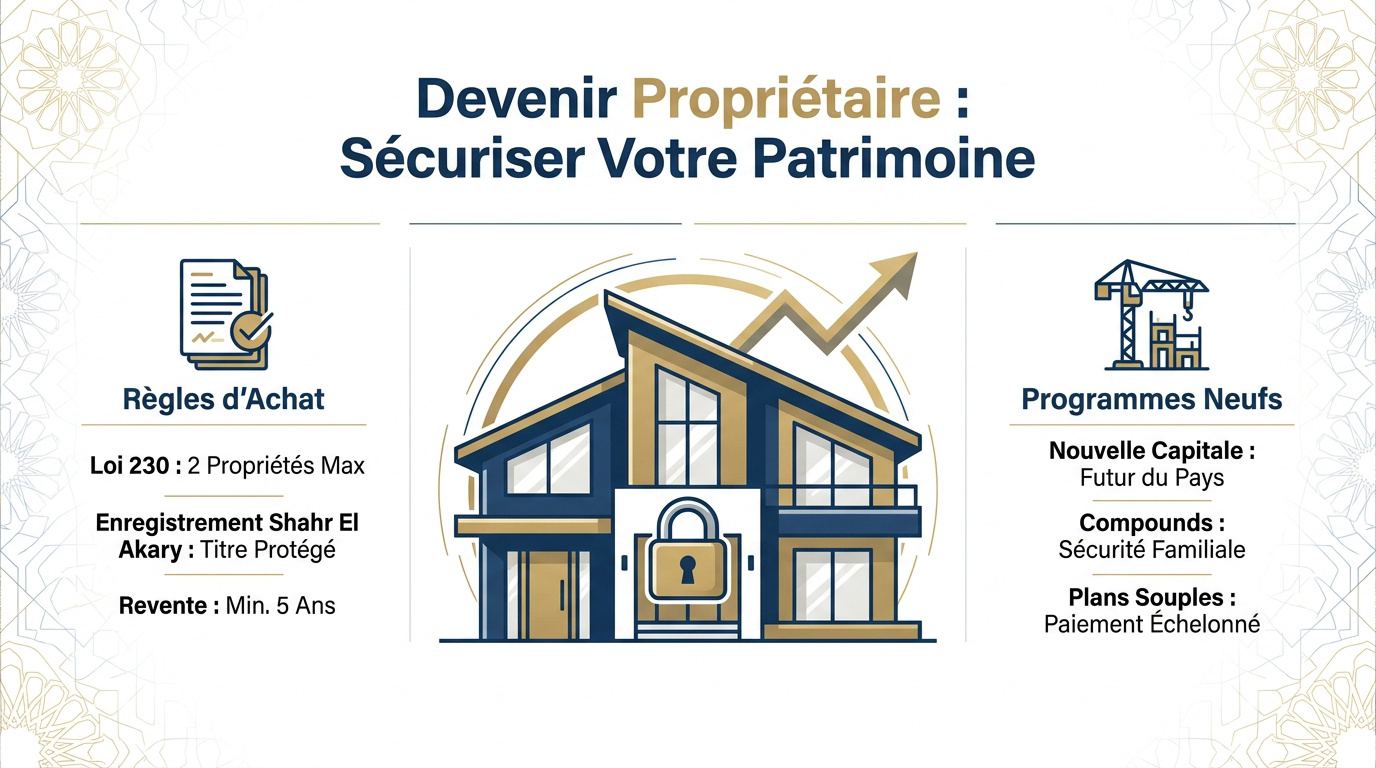 Immeubles résidentiels modernes en construction en Égypte pour investissement immobilier