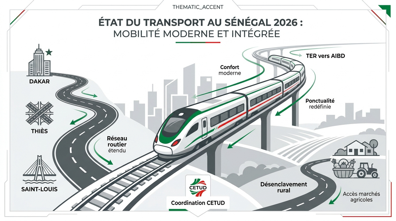 Infrastructures de transport moderne au Sénégal avec le TER et les nouvelles autoroutes