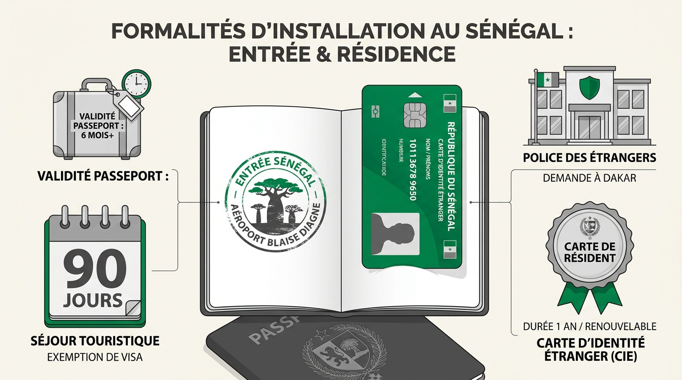 Formalités administratives et résidence pour s'installer au Sénégal