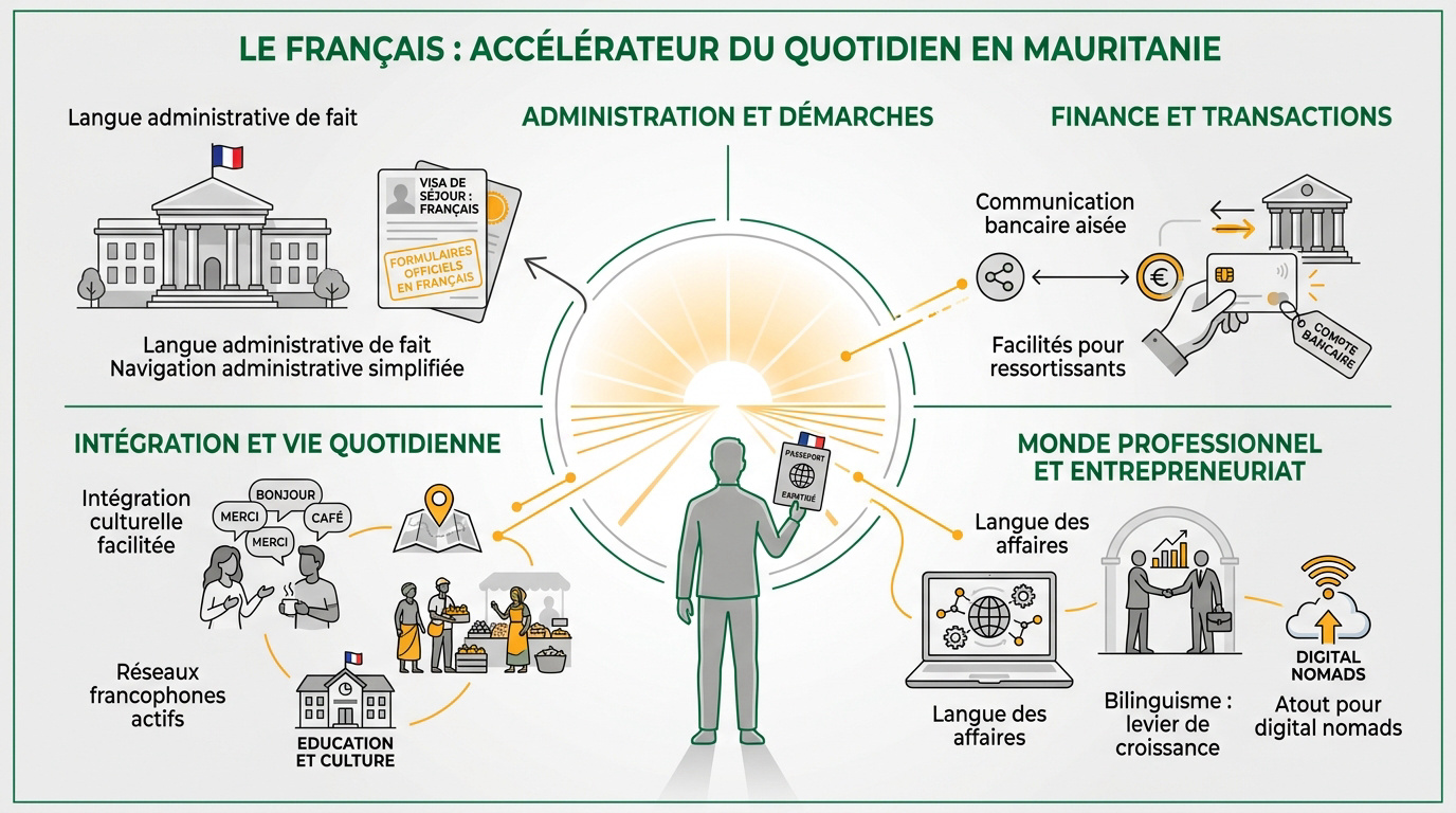 Utilisation du français dans l'administration mauritanienne pour les expatriés