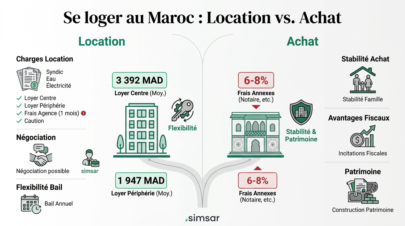 Comparaison entre la location et l'achat immobilier au Maroc pour un expatrié