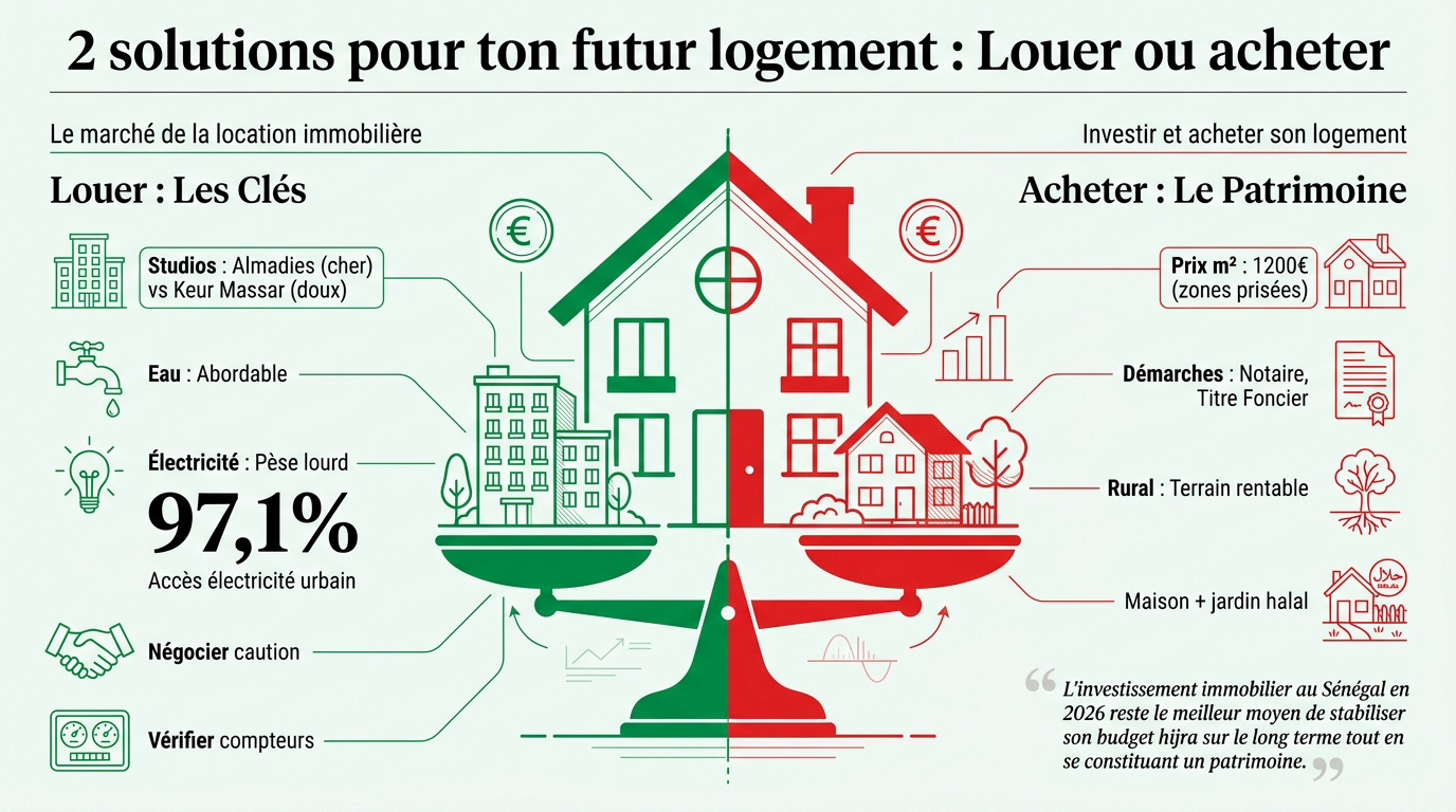 Conseils pour choisir entre location et achat immobilier au Sénégal