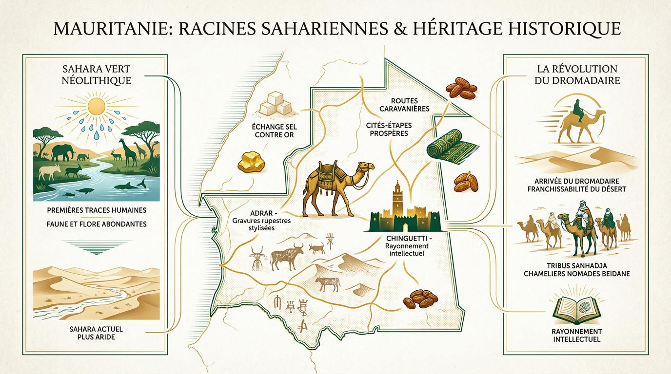 Gravures rupestres et paysages historiques de la Mauritanie saharienne