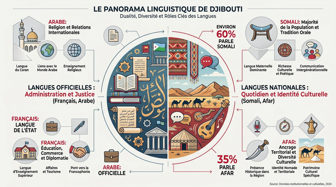 Panorama linguistique de Djibouti : langues officielles et nationales