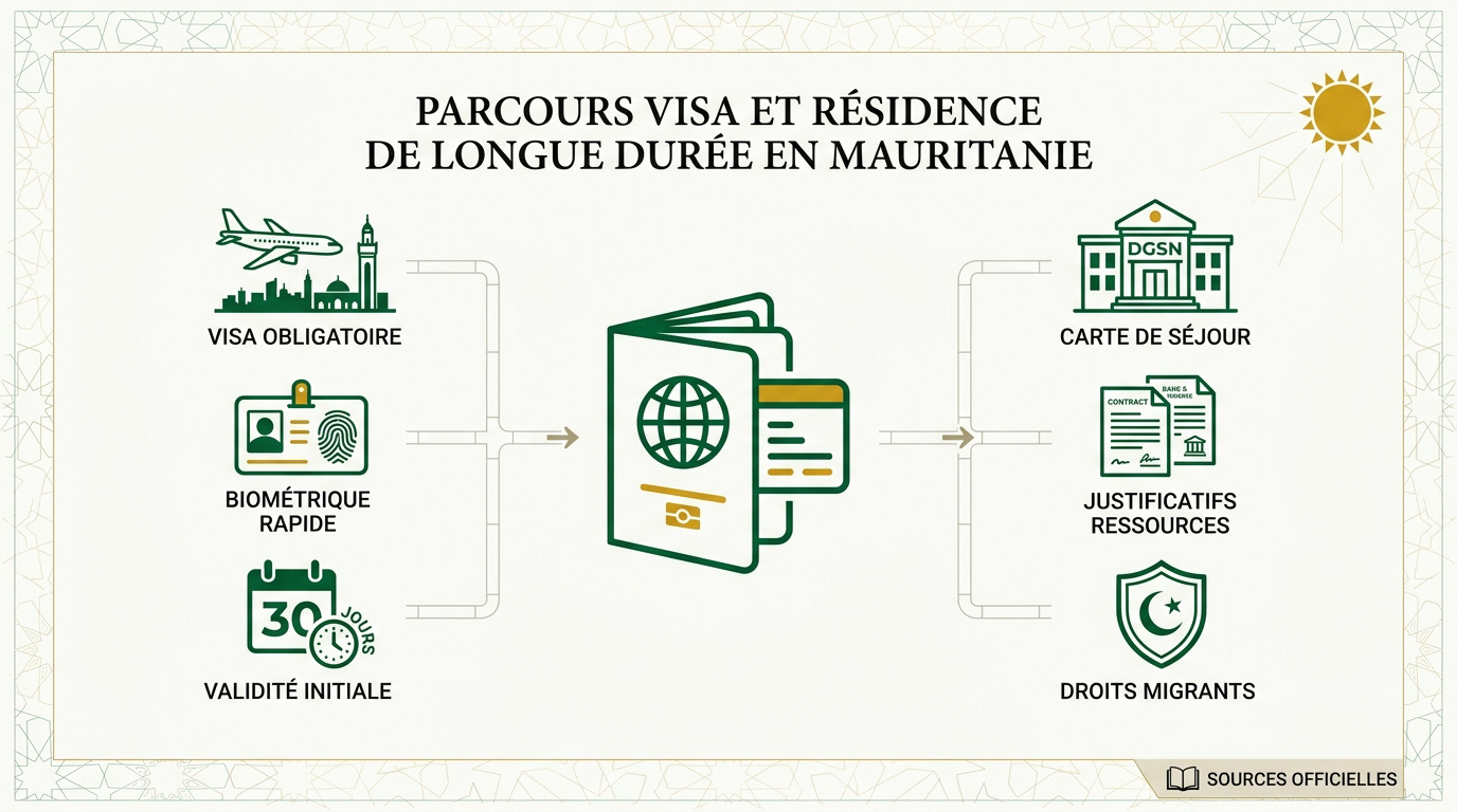 Formalités administratives et visa pour s'installer en Mauritanie