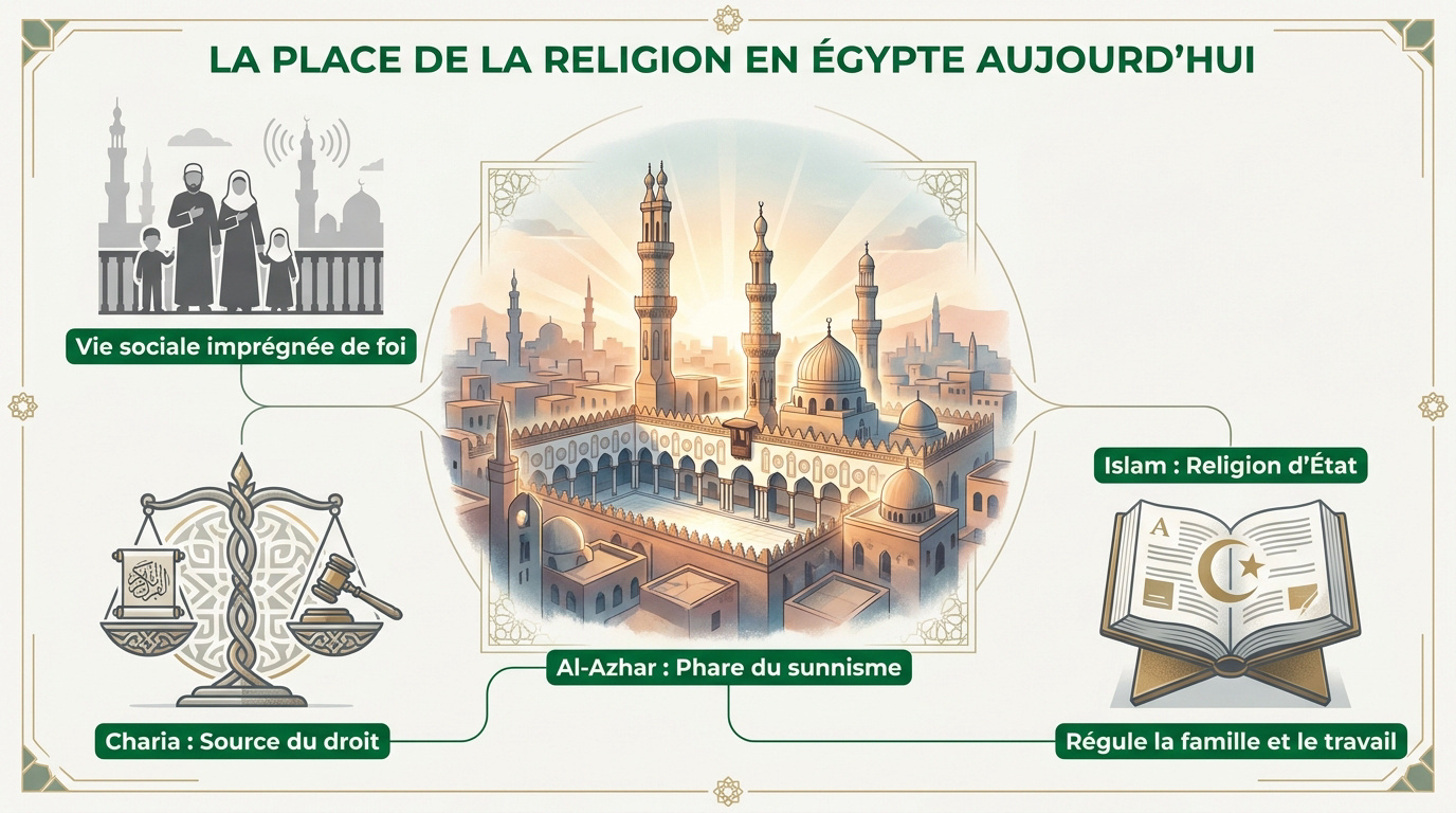 Mosquée historique et vie quotidienne en Égypte