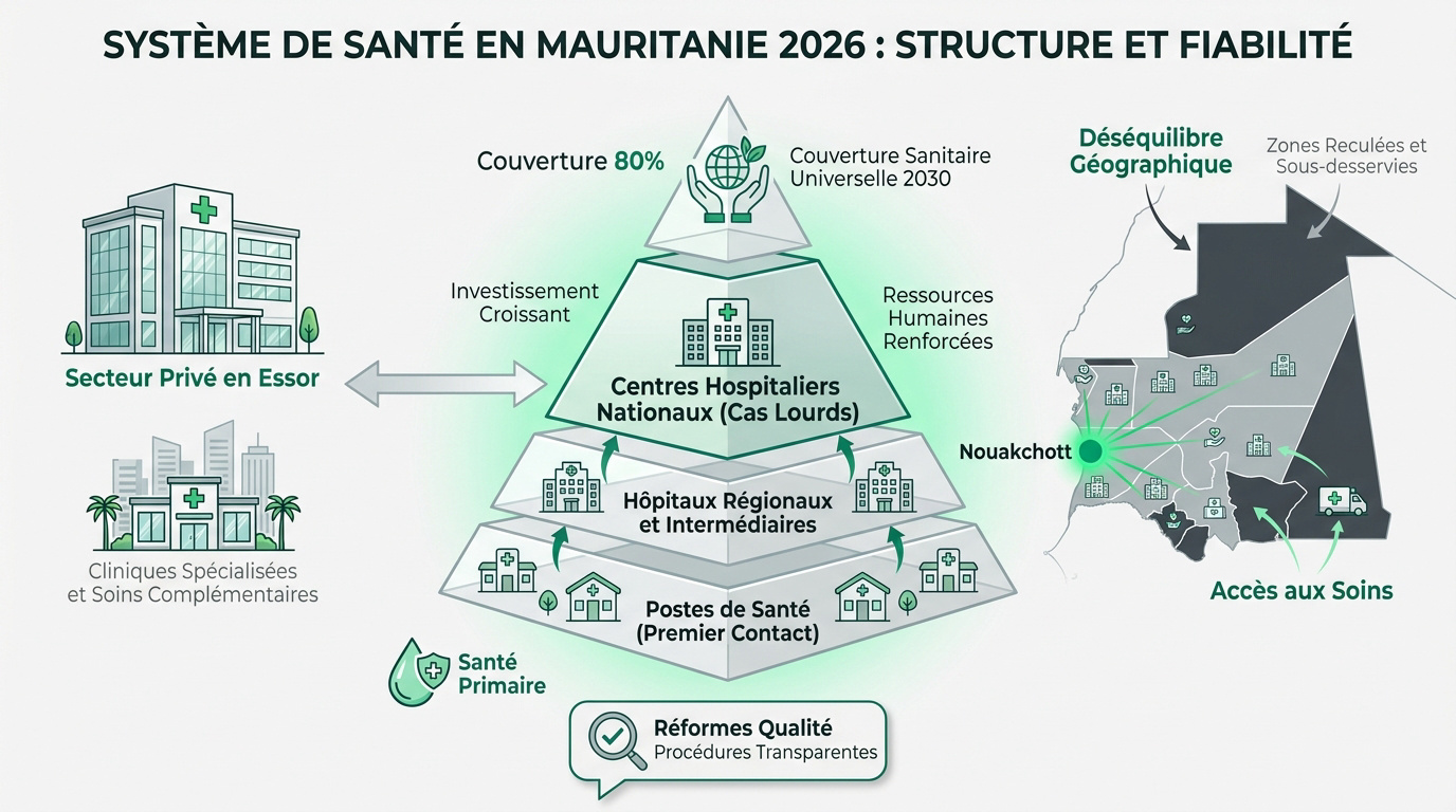 Structure du système de santé en Mauritanie et fiabilité des soins en 2026