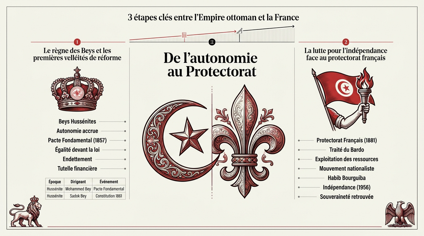 Transition historique de la Tunisie de l'autonomie beylicale à l'indépendance nationale