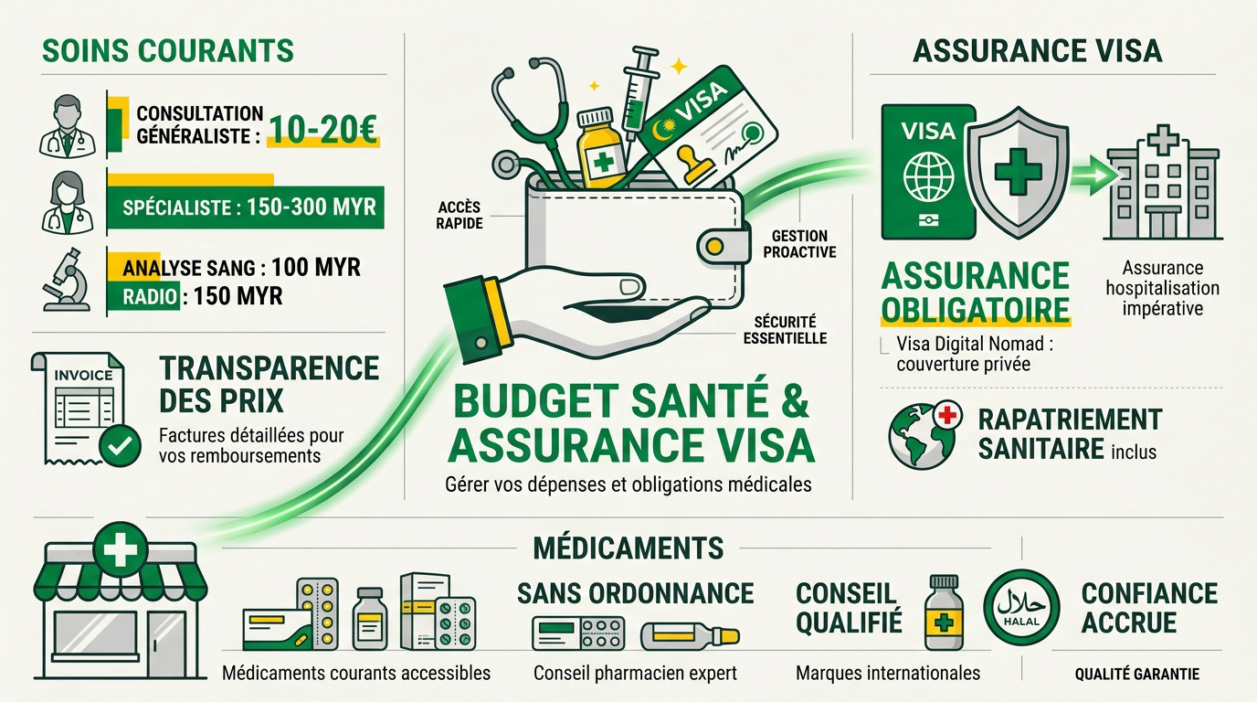 Budget santé et assurance pour visa en Malaisie