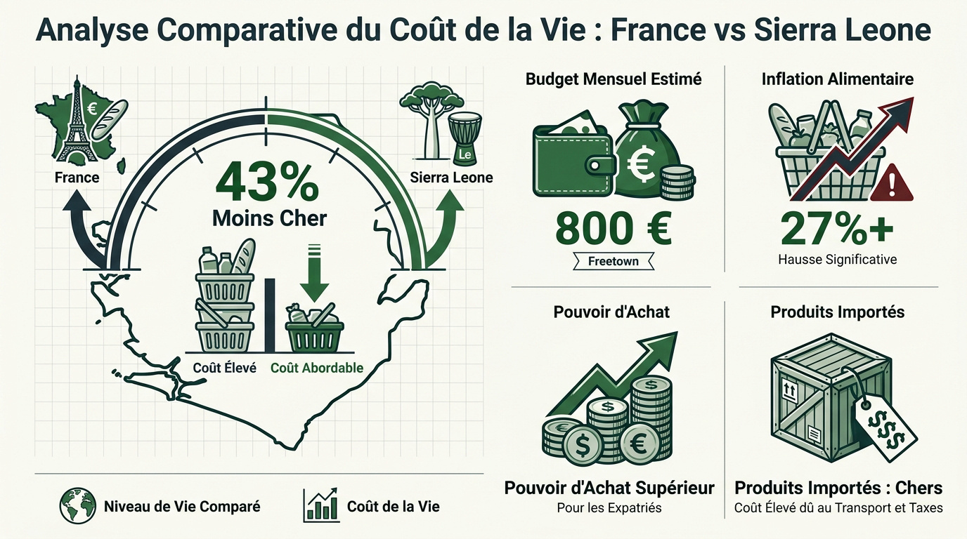 Comparaison du coût de la vie entre la France et la Sierra Leone