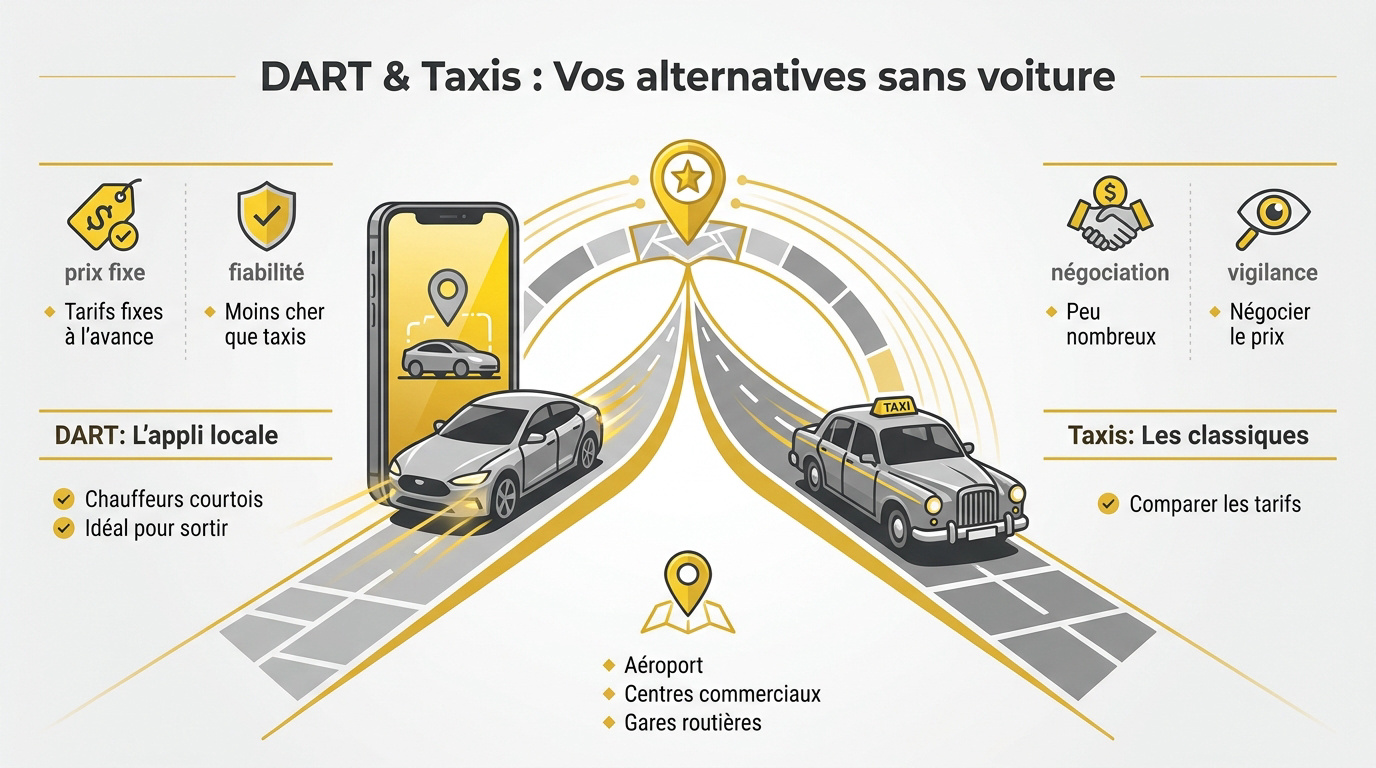 Véhicule de transport privé et taxi circulant dans les rues de Bandar Seri Begawan à Brunei