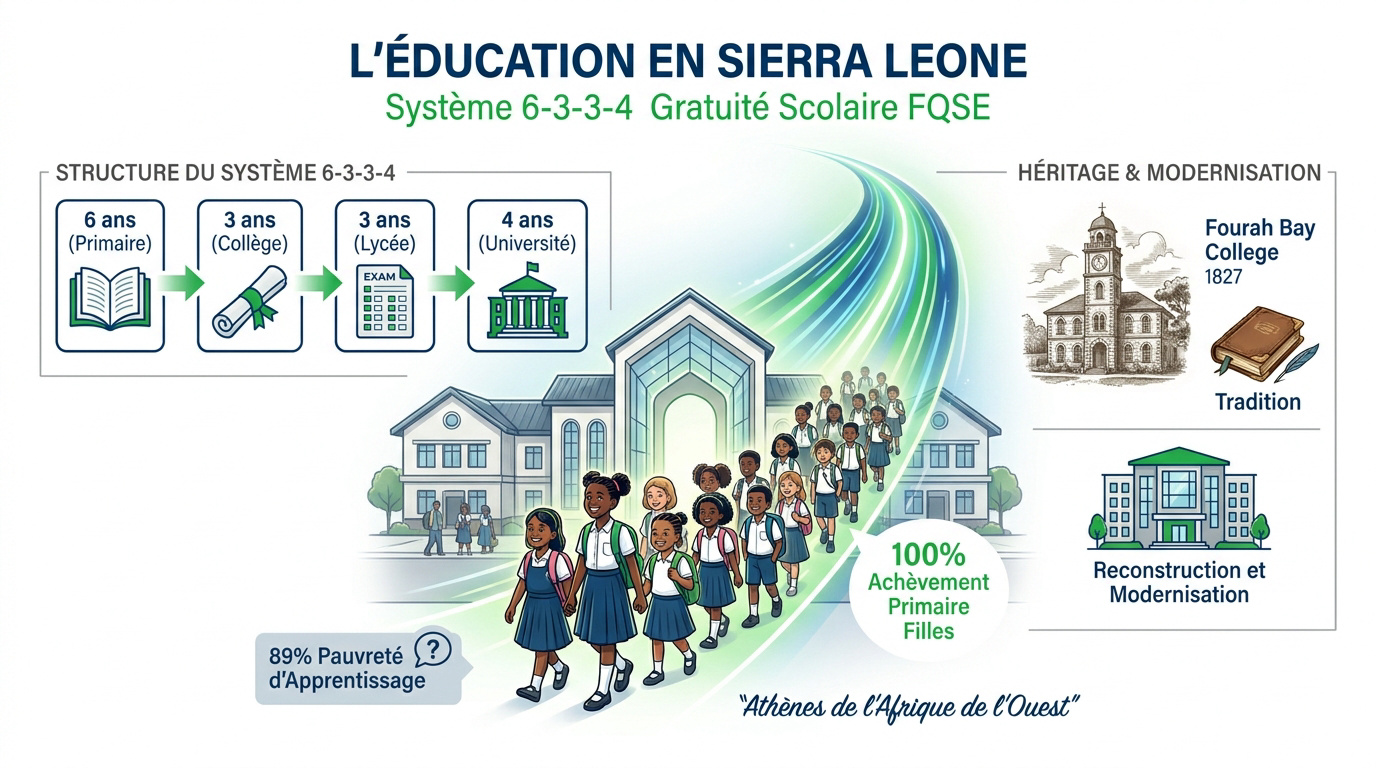 Écoliers en Sierra Leone bénéficiant du programme d'éducation gratuite