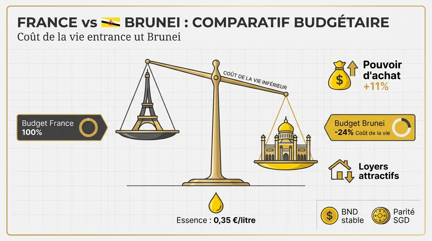 Comparatif budget France vs Brunei