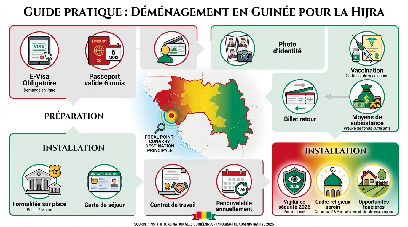 Guide pratique pour préparer son déménagement en Guinée dans le cadre d'une hijra