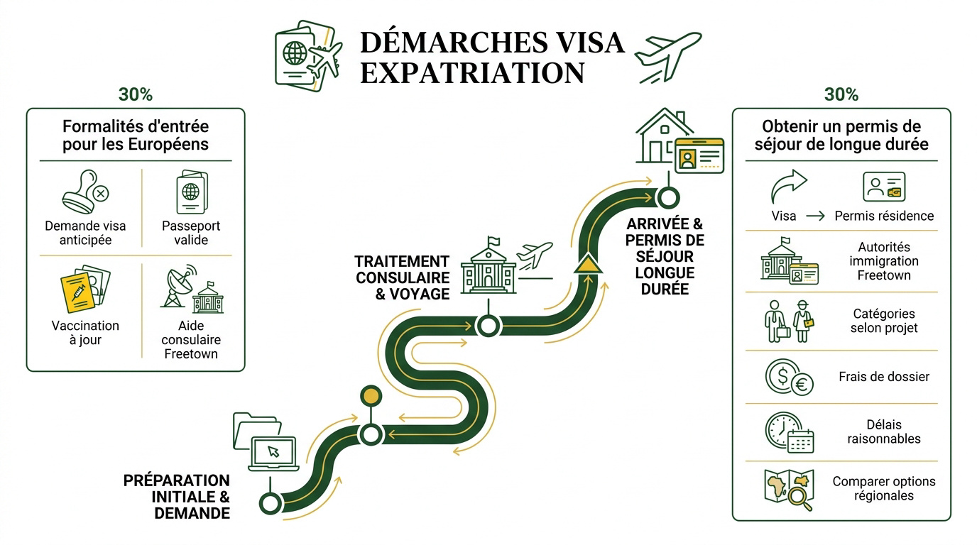 Infographie des démarches de visa pour la Sierra Leone