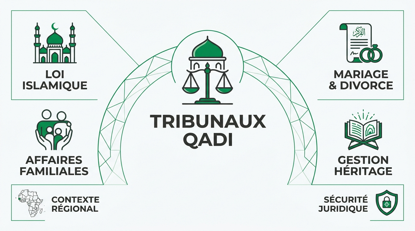 Infographie sur les tribunaux Qadi et le droit familial en Gambie