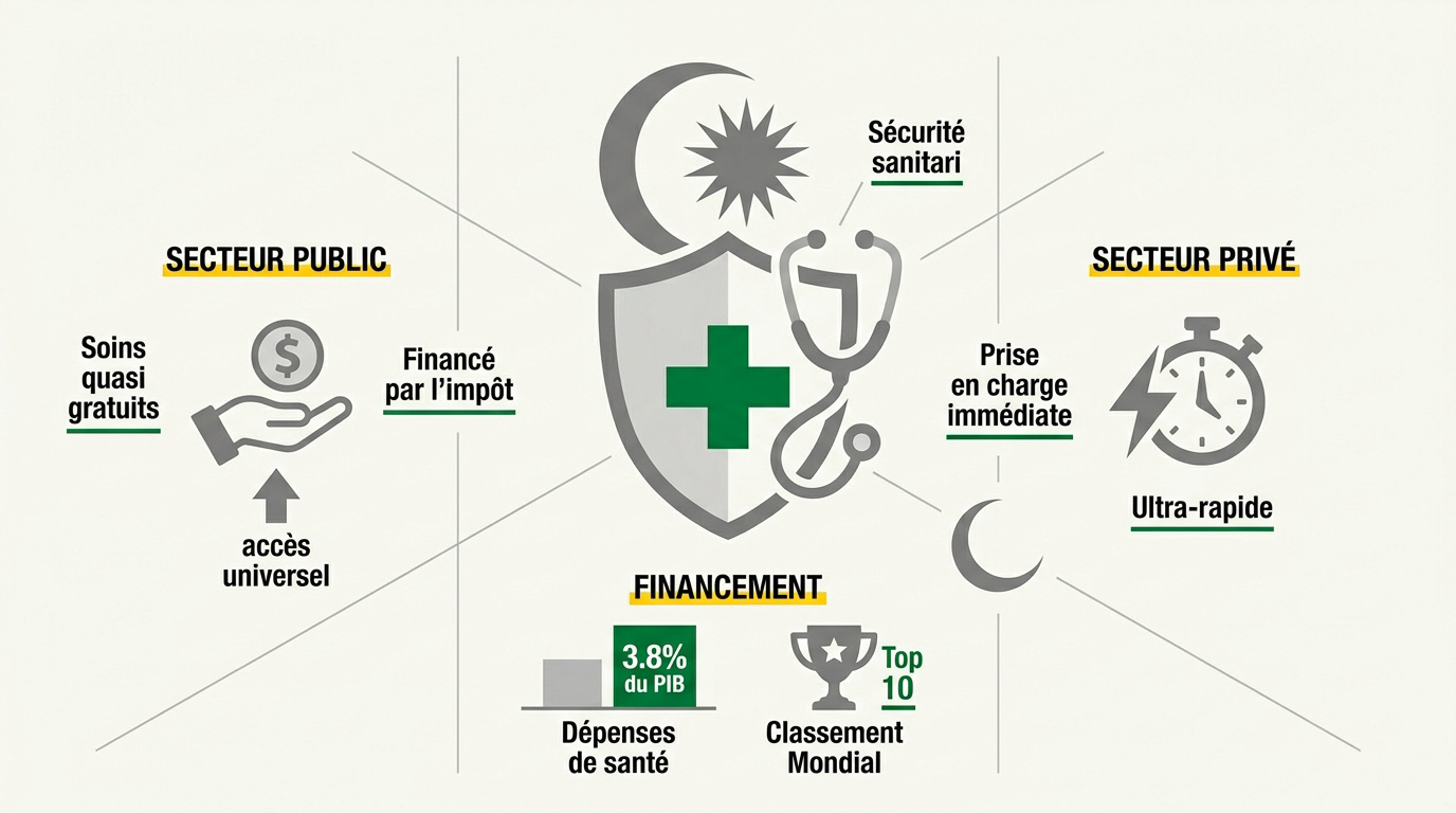 Hôpital moderne en Malaisie illustrant le système de santé performant