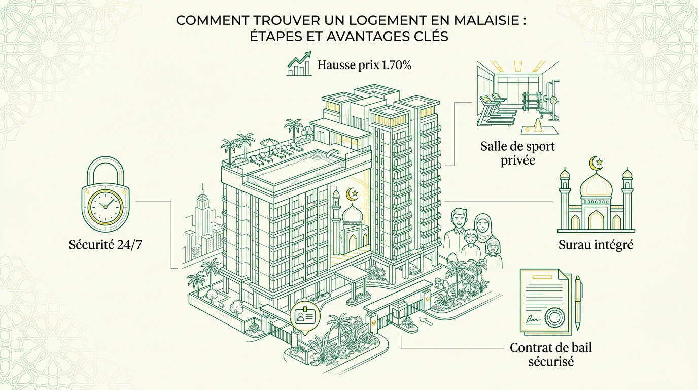 Logement moderne en Malaisie avec piscine et services pour expatriés musulmans