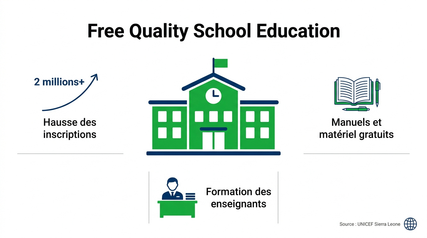 Enfants en classe profitant du programme Free Quality School Education en Sierra Leone