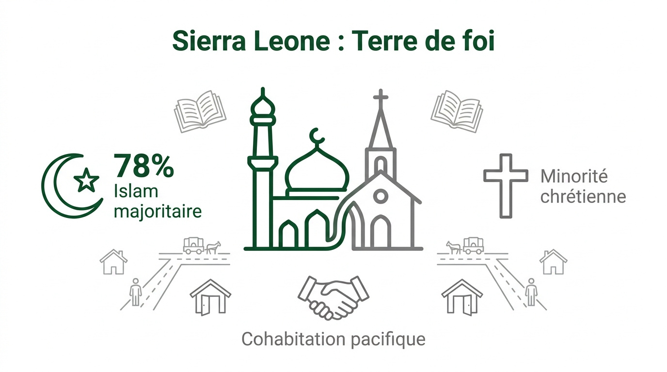 Mosquée et église côte à côte en Sierra Leone symbolisant la tolérance religieuse
