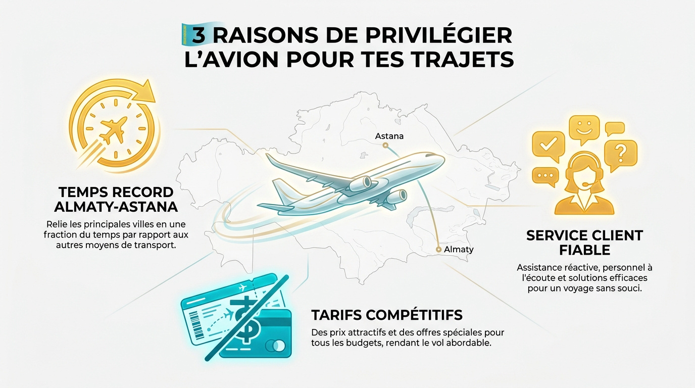 Avion de ligne survolant les paysages du Kazakhstan vers Almaty