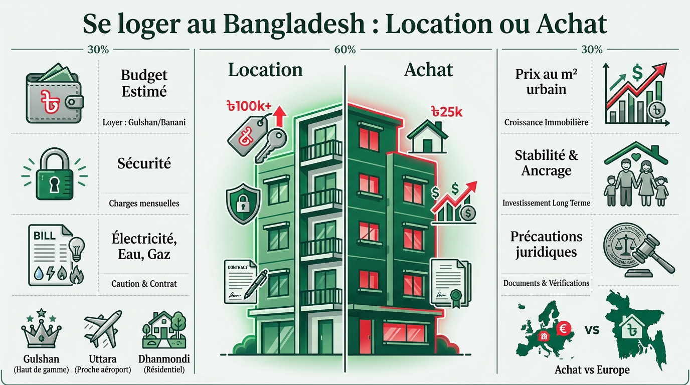 Immeubles résidentiels modernes à Dacca pour une expatriation réussie au Bangladesh