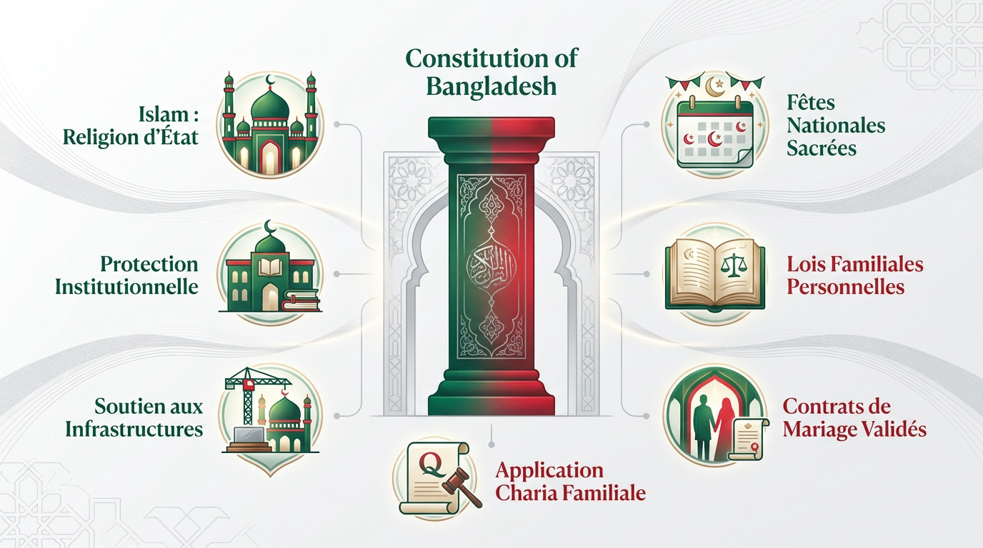 Palais de justice et symboles de la loi islamique au Bangladesh
