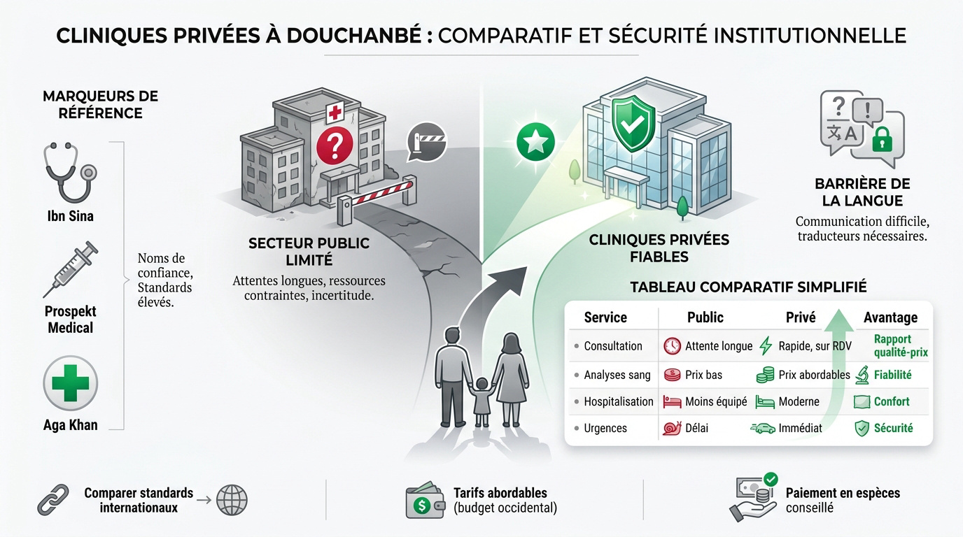 Comparatif des cliniques privées modernes à Douchanbé pour les expatriés musulmans