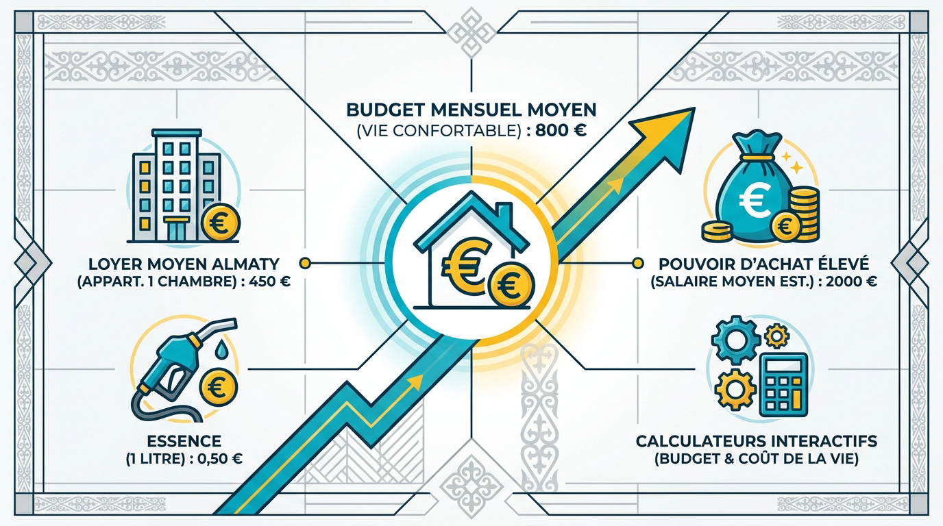 Estimation du budget mensuel et du coût de la vie pour une expatriation au Kazakhstan en 2026