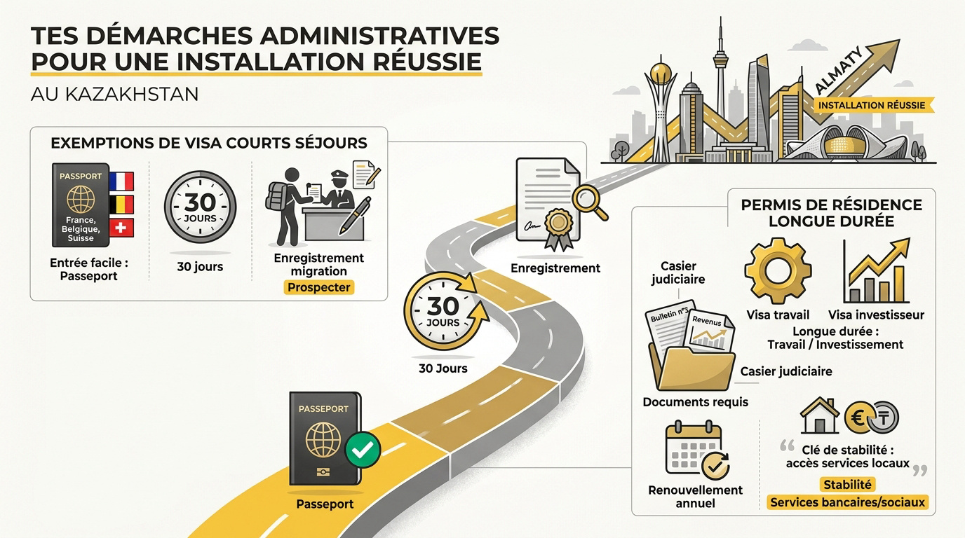 Formalités administratives et passeport pour s'installer au Kazakhstan