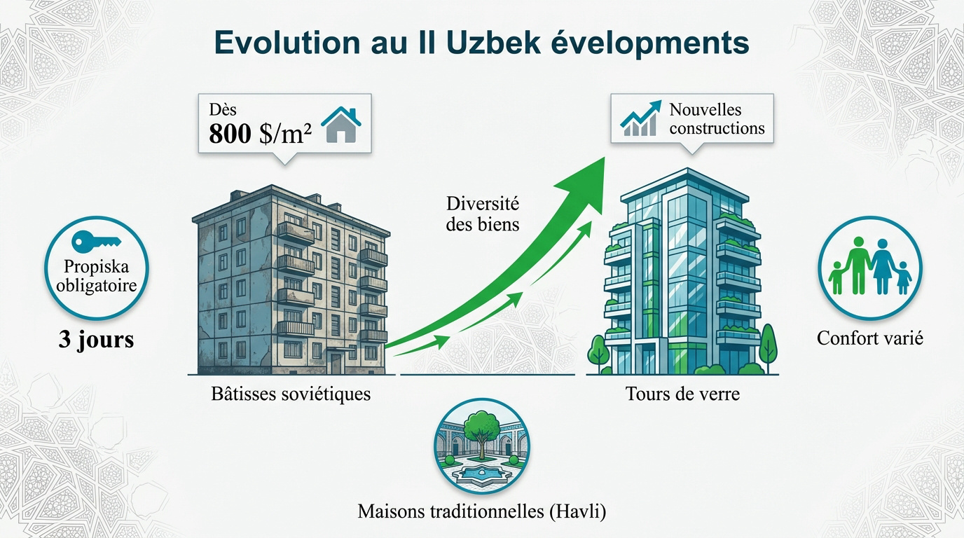 Immeubles modernes et architecture traditionnelle en Ouzbékistan