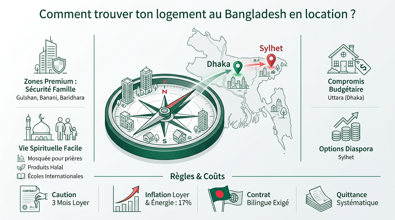 Immeubles résidentiels modernes dans les quartiers de Gulshan et Sylhet au Bangladesh