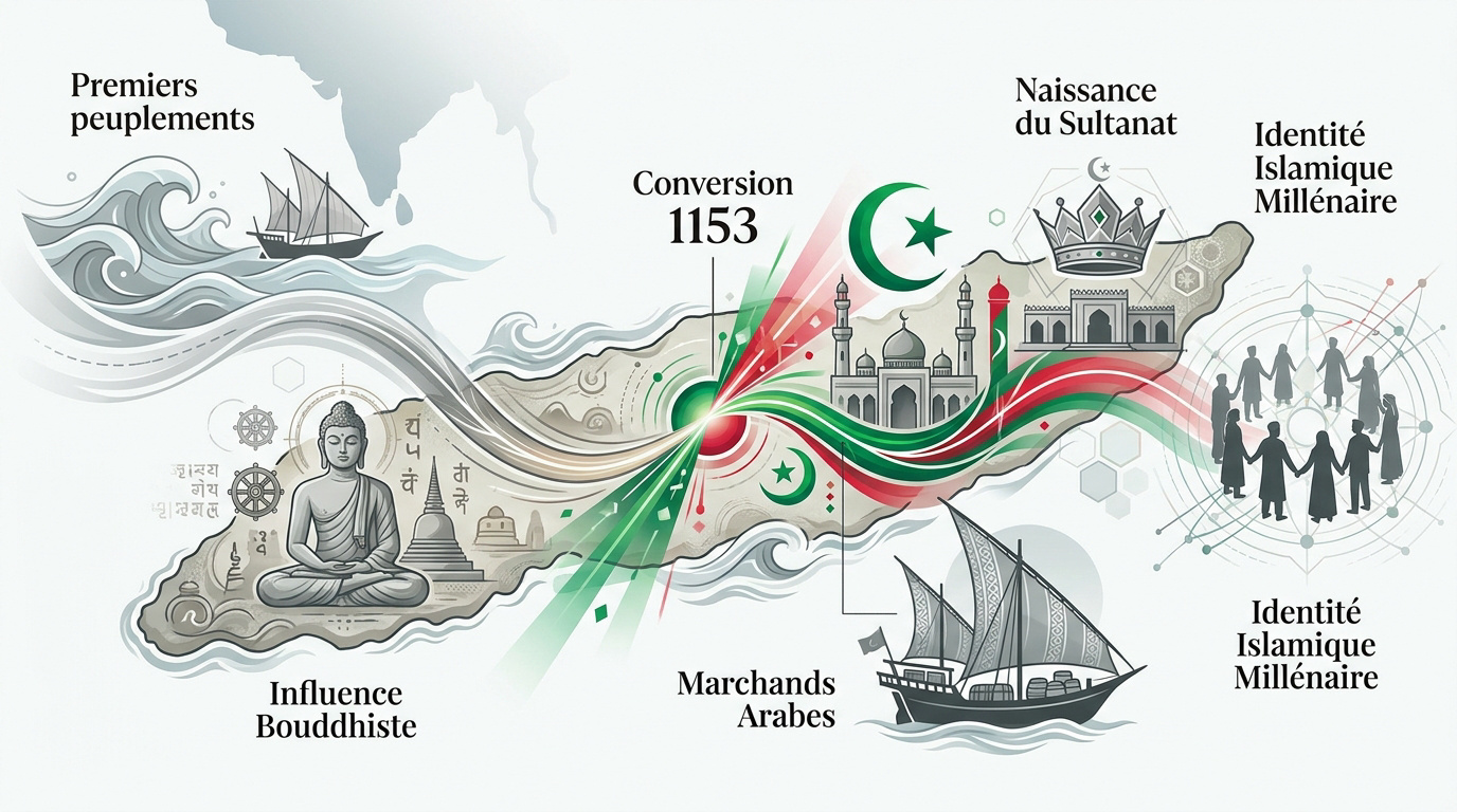 Patrimoine historique et mosquée traditionnelle aux Maldives
