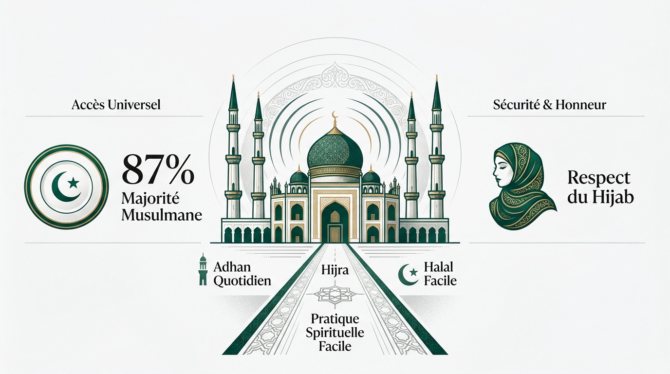 Infographie montrant la majorité musulmane et la répartition religieuse au Bangladesh