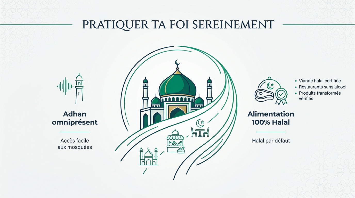 Infographie sur la pratique de la foi et la vie quotidienne en Ouzbékistan pour les expatriés musulmans